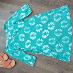 Calypso St. Barth Teal Tie-Dye Dress/ Cover-up - XS